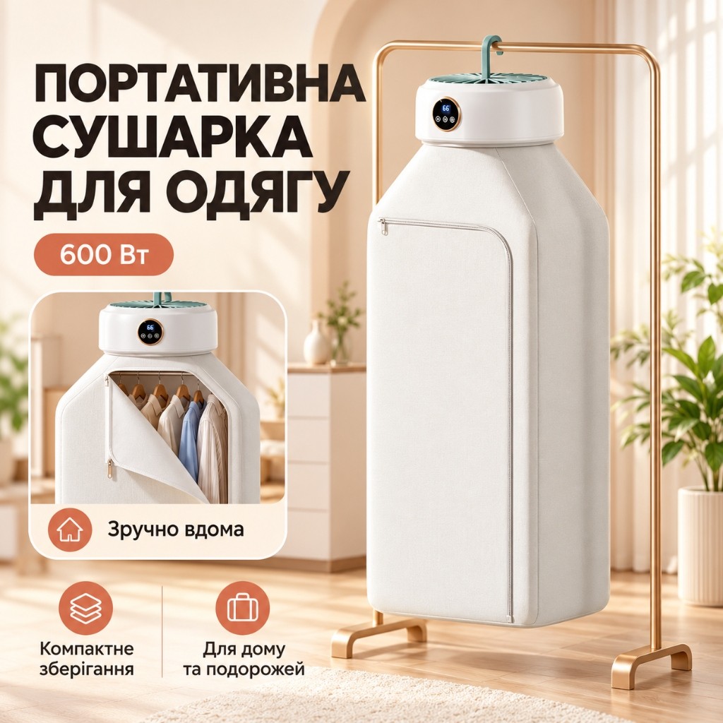 Портативна електрична сушарка для одягу AeroDry 600 Вт